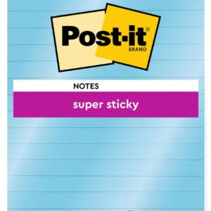 POST-IT Super Sticky — Bloc de notes ligné bleu 102 x 152 mm