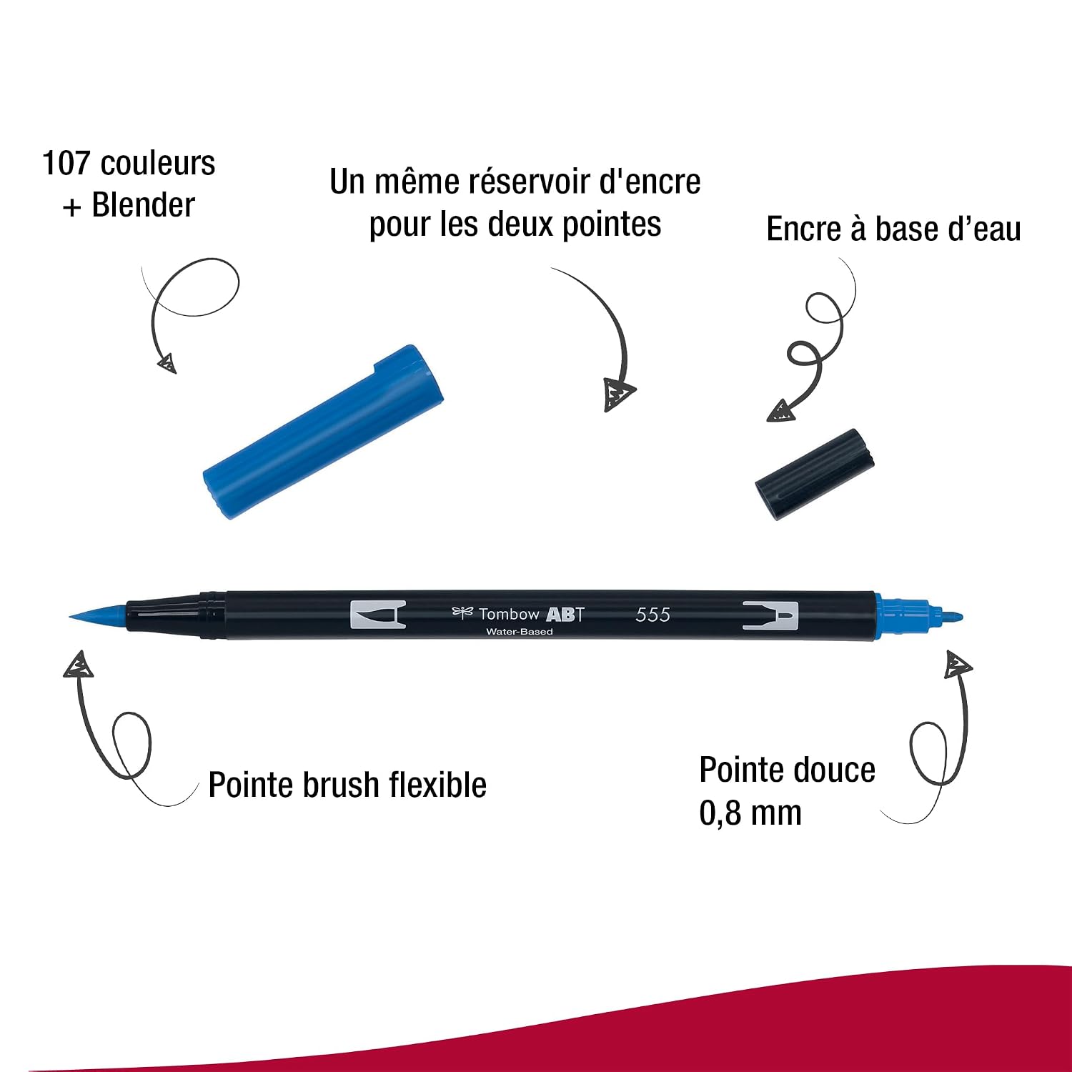 TOMBOW AB-10C-MANGA — Kit de 10 feutres pinceau double pointe – Image 2