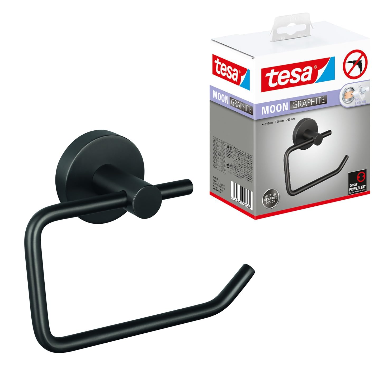 TESA Moon — Porte-rouleau papier toilette graphite brossé