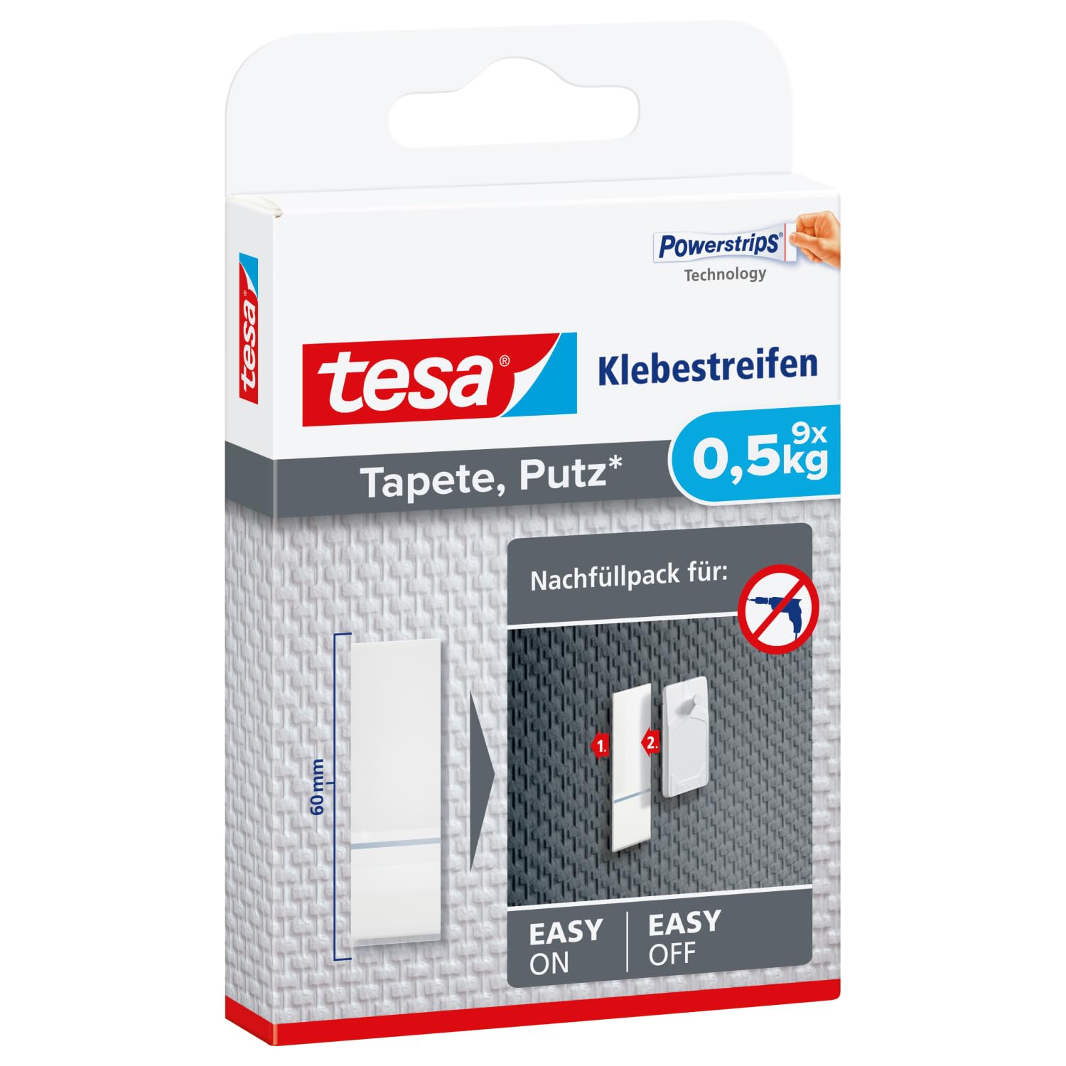 TESA Powerstrips — Languettes adhésives papier peint 0,5 kg