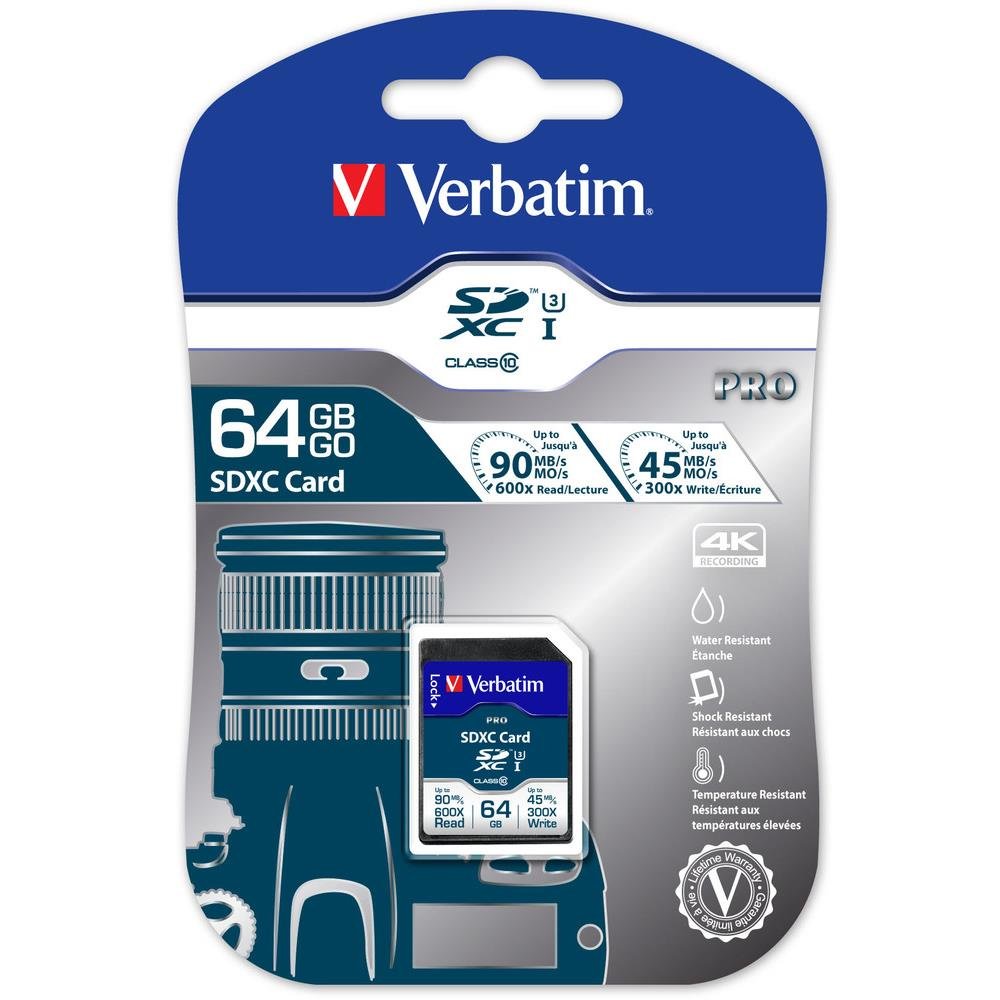VERBATIM — Carte SDHC Pro U3 64 Go