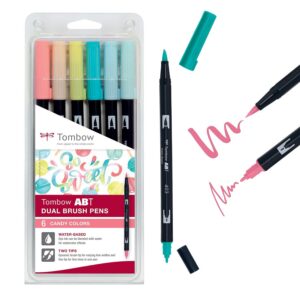 TOMBOW ABT — Lot de 6 feutres pinceau à deux pointes