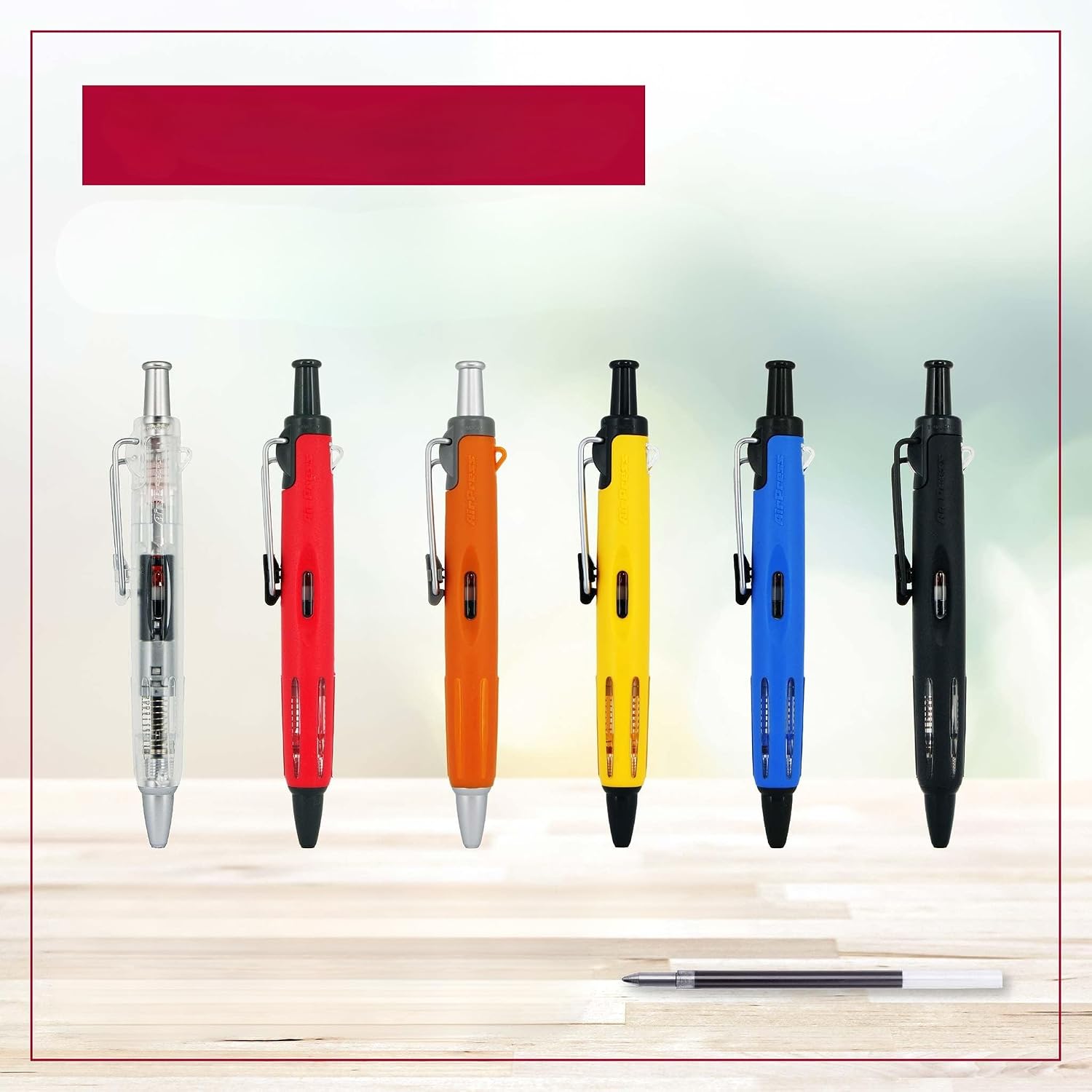 TOMBOW AirPress — Stylo-bille rétractable orange/argent – Image 8
