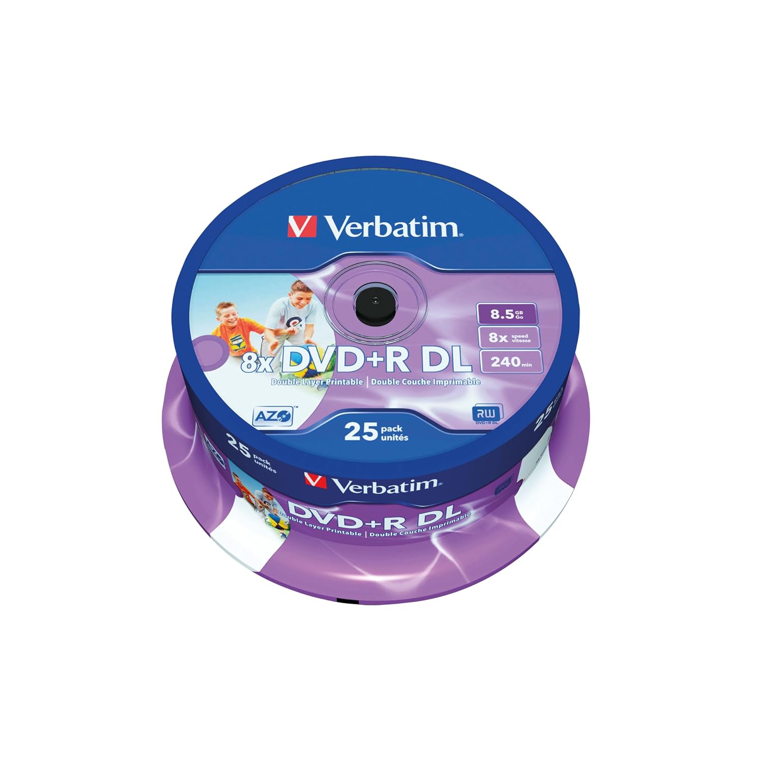 VERBATIM — DVD+R Double Couche imprimable 8x 8,5 Go x25
