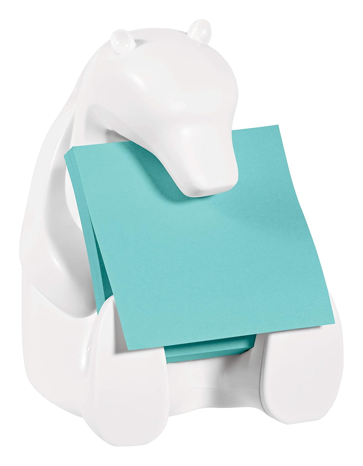POST-IT — Dévidoir forme ours avec 2 blocs Z-Notes turquoise