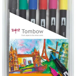 TOMBOW ABT — Lot de 6 feutres pinceau à 2 pointes