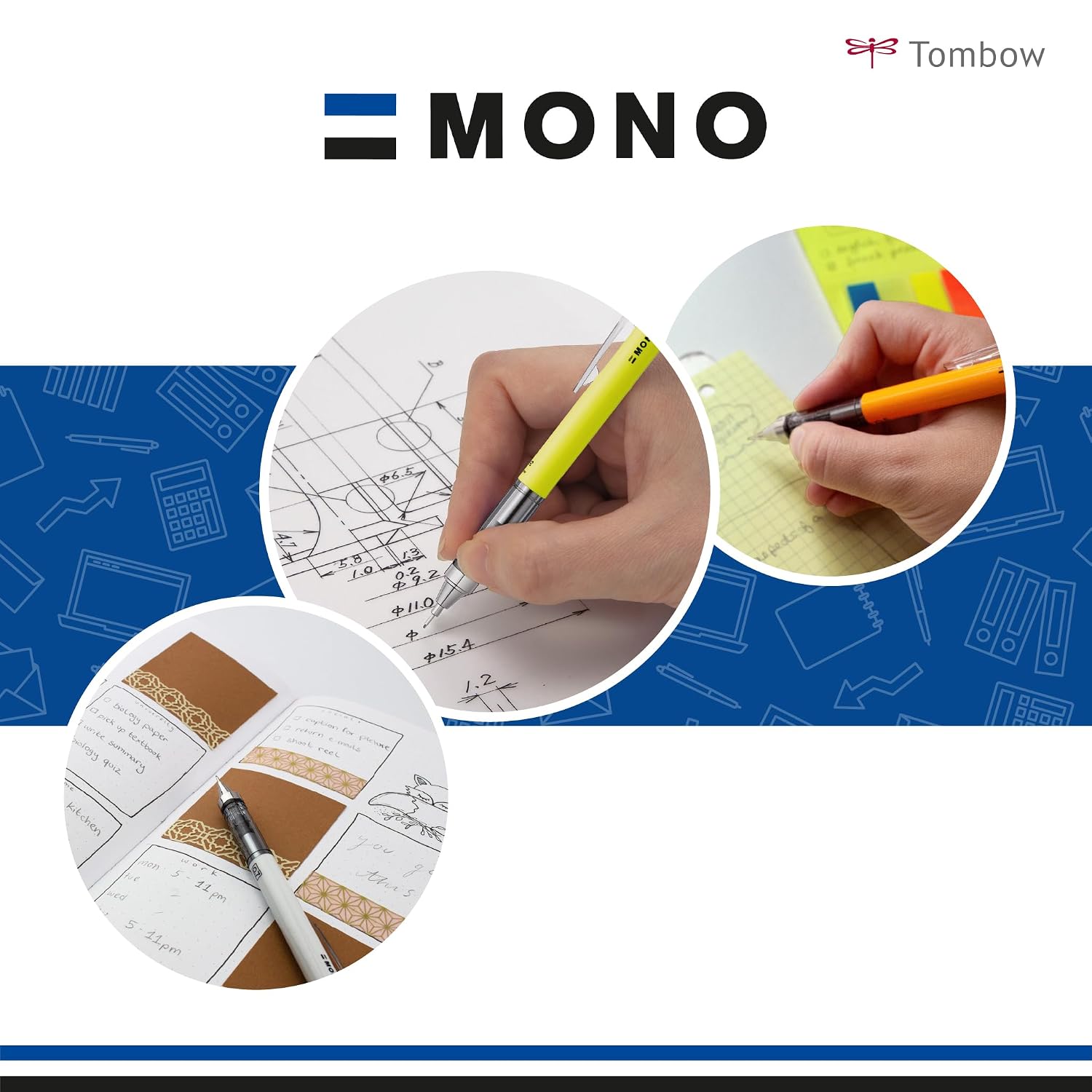 TOMBOW MONO graph — Porte-mines 0,7 mm blanc gomme intégrée – Image 6