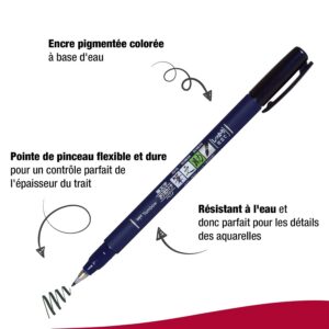 Alternative view of TOMBOW Fudenosuke — 2 feutres brush noir pointes dure et souple
