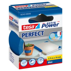 TESA extra Power Perfect — Ruban adhésif toilé bleu 2,75 m x 38 mm