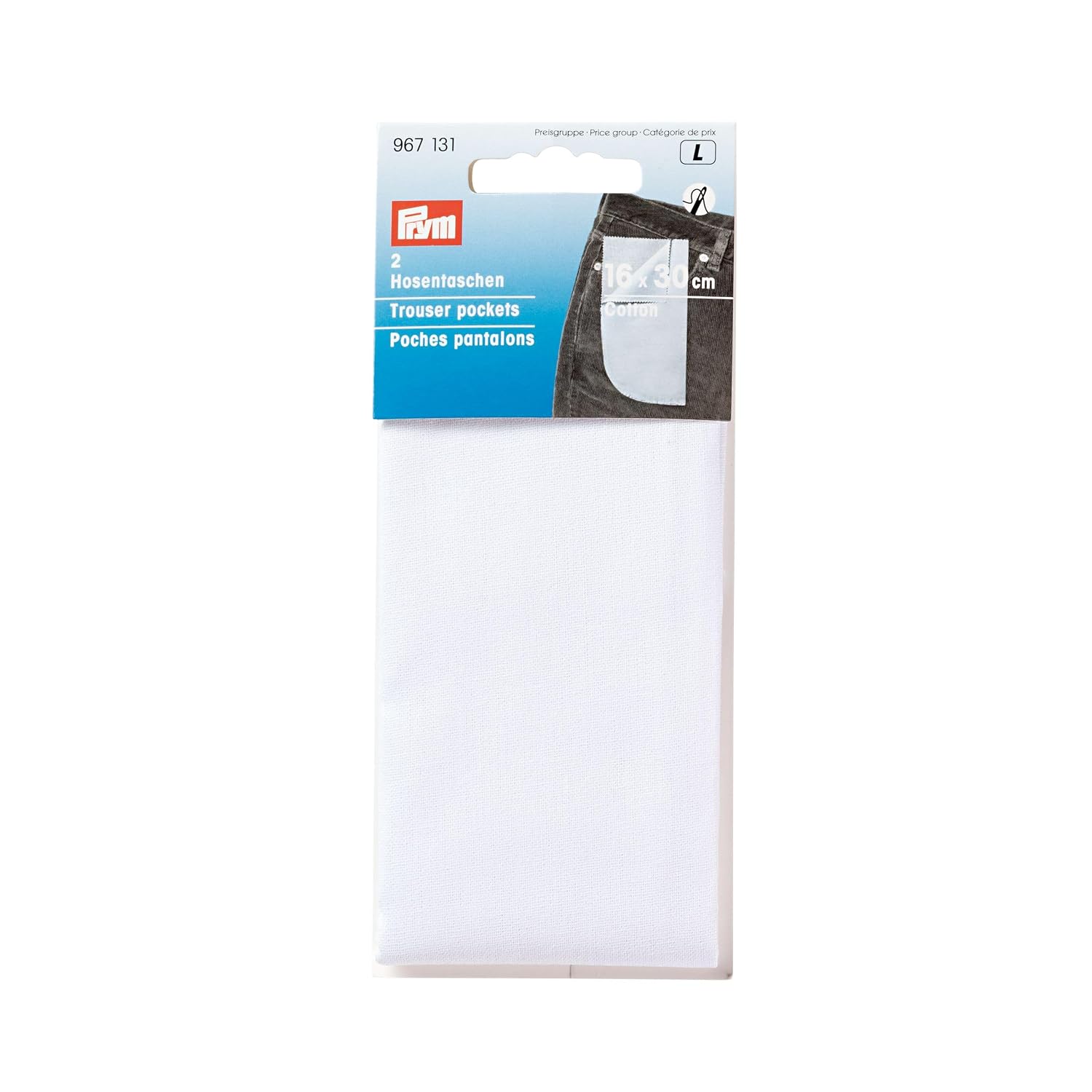 PRYM — Poches de pantalon à coudre blanches 2 pièces