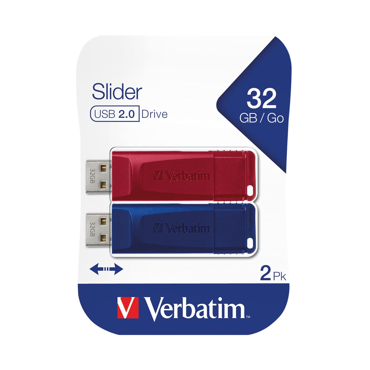 VERBATIM Slider — Lot de 2 clés USB 32 Go USB 2.0