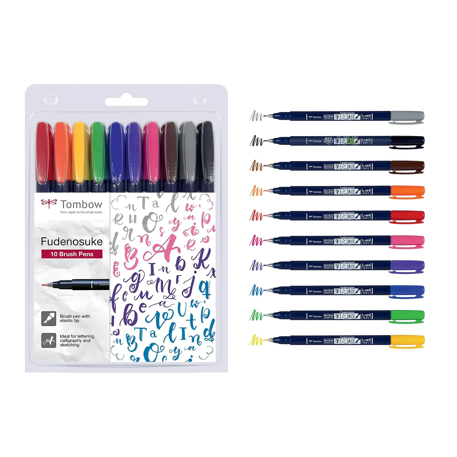 TOMBOW Fudenosuke — Kit de 10 feutres brush