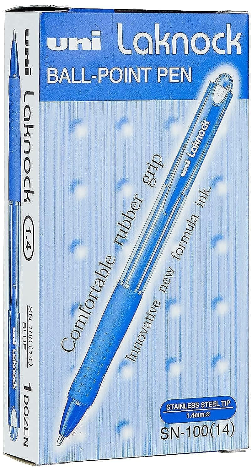 UNI-BALL Laknock — Stylo à bille rechargeable bleu lot de 12