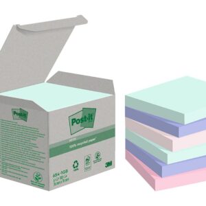 POST-IT — Notes autocollantes recyclées 76 x 76 mm, lot de 6