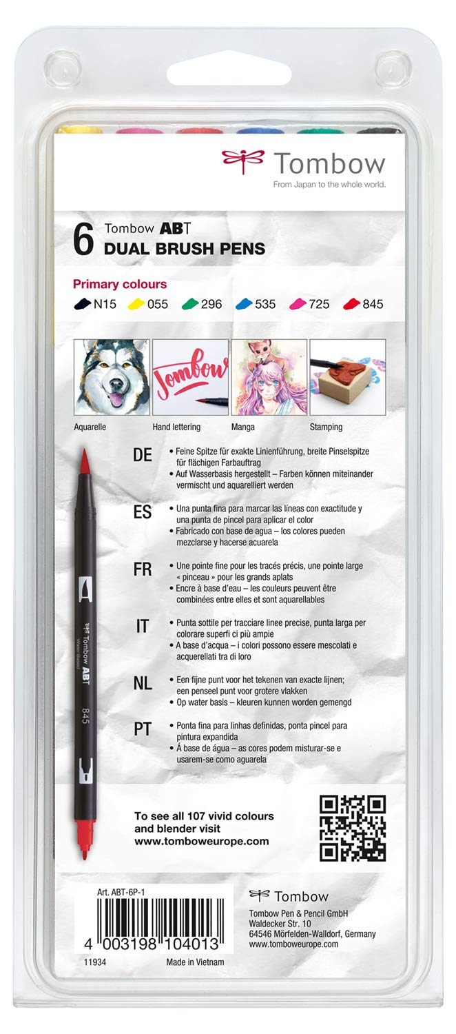 TOMBOW ABT — Lot de 6 feutres pinceau à 2 pointes – Image 2
