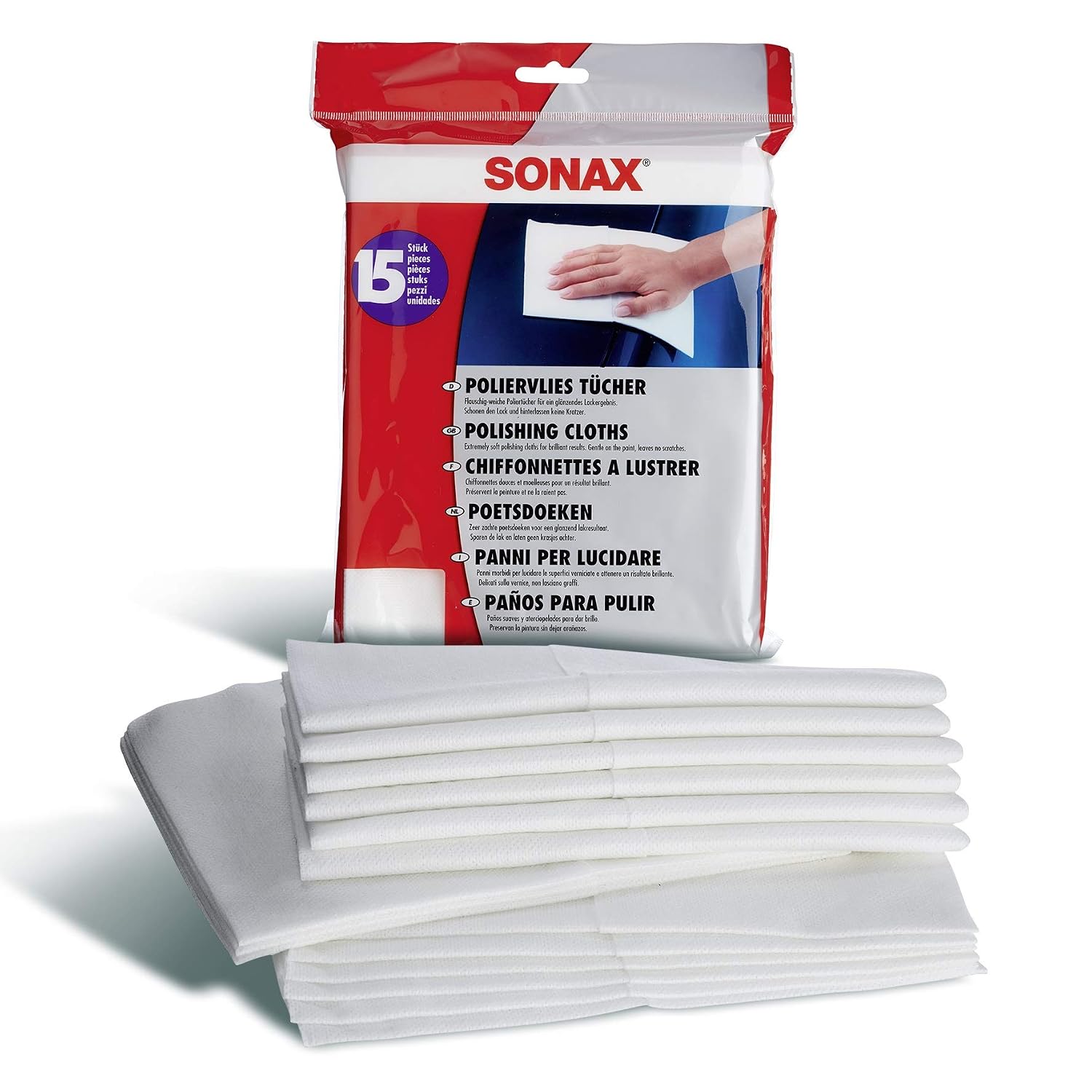 SONAX — Chiffonnettes à lustrer 15 pièces