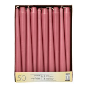 PAPSTAR — Lot de 50 bougies de chandelier vieux rose 25 cm