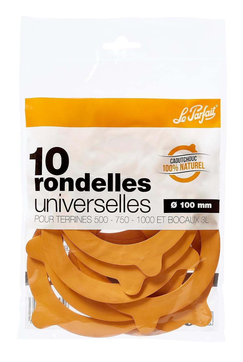 LE PARFAIT Super — Sachet de 10 rondelles 100 mm orange
