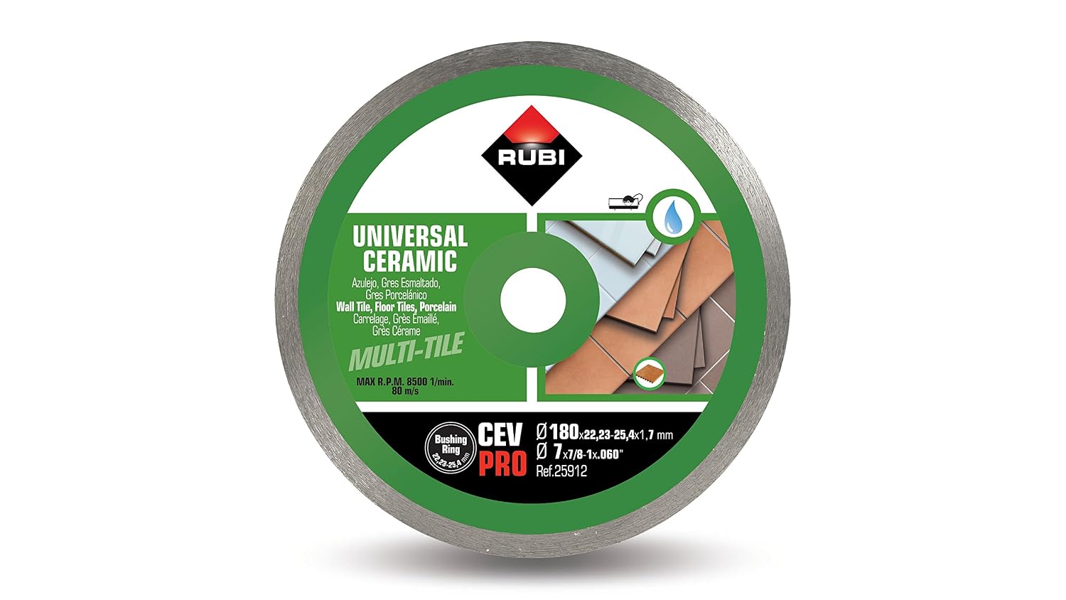 RUBI CEV PRO — Disque diamant jante continue 180 mm