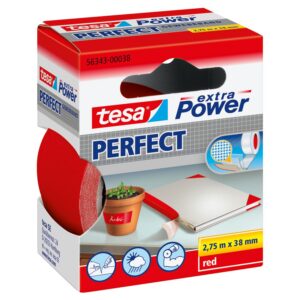 TESA extra Power Perfect — Ruban adhésif toilé rouge 2,75 m