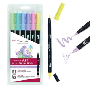 TOMBOW ABT — Feutres pinceau à 2 pointes, lot de 6