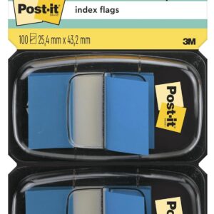 POST-IT — Marque-pages bleus 25,4 x 43,2 mm, 100 unités