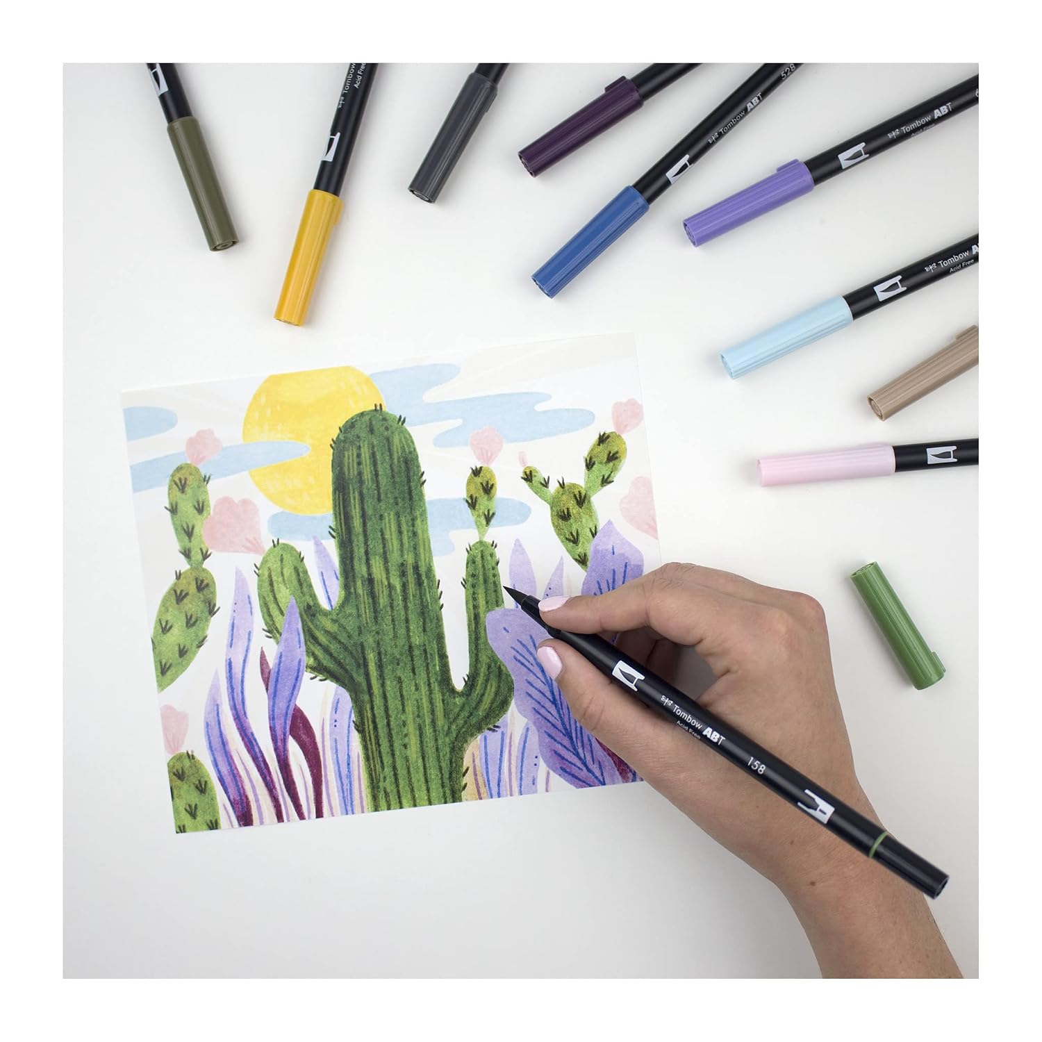 TOMBOW Dual Brush — Marqueur double pointe tiki teal – Image 5