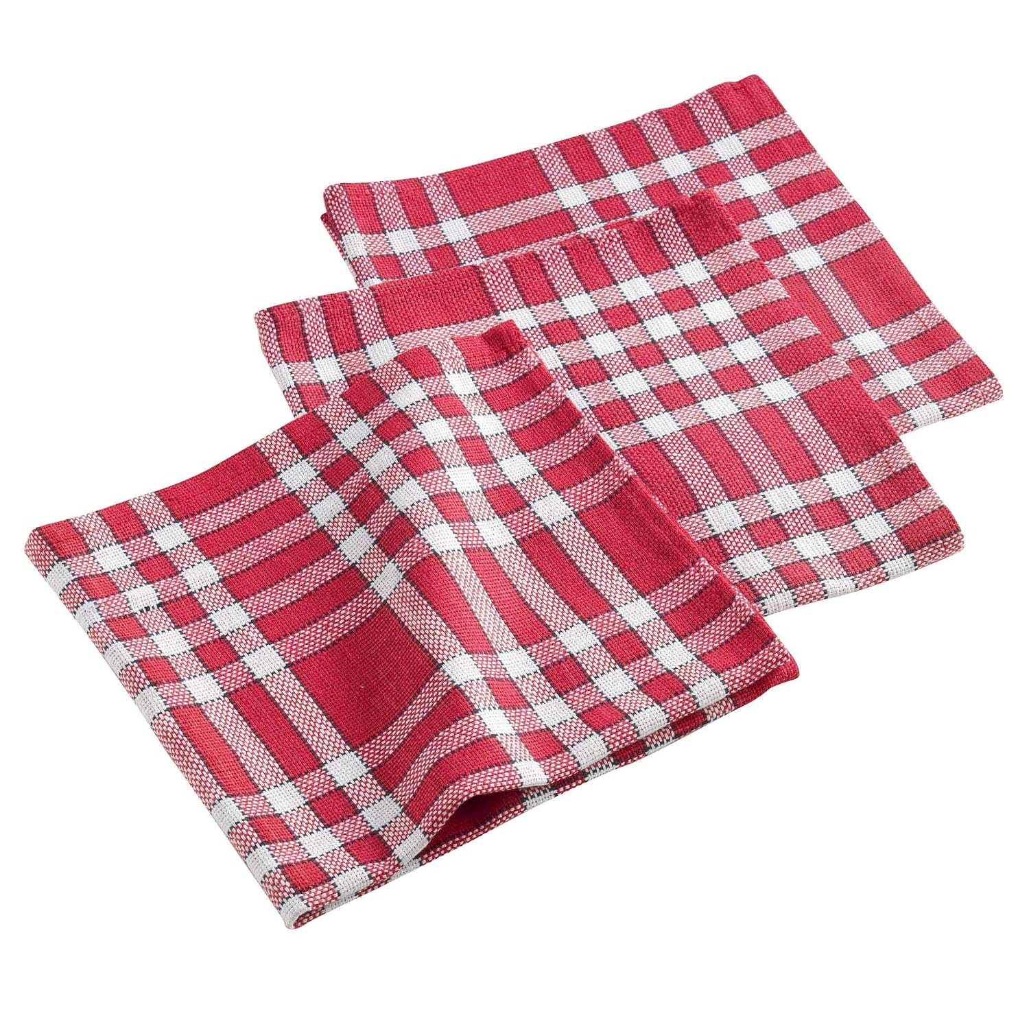 DOUCEUR D'INTÉRIEUR — 3 serviettes de table 45 x 45 cm rouge