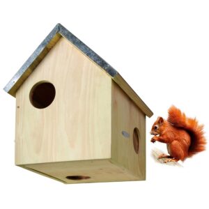 ESSCHERT — Abri pour écureuil en bois et zinc 20,5 x 24 x 29 cm