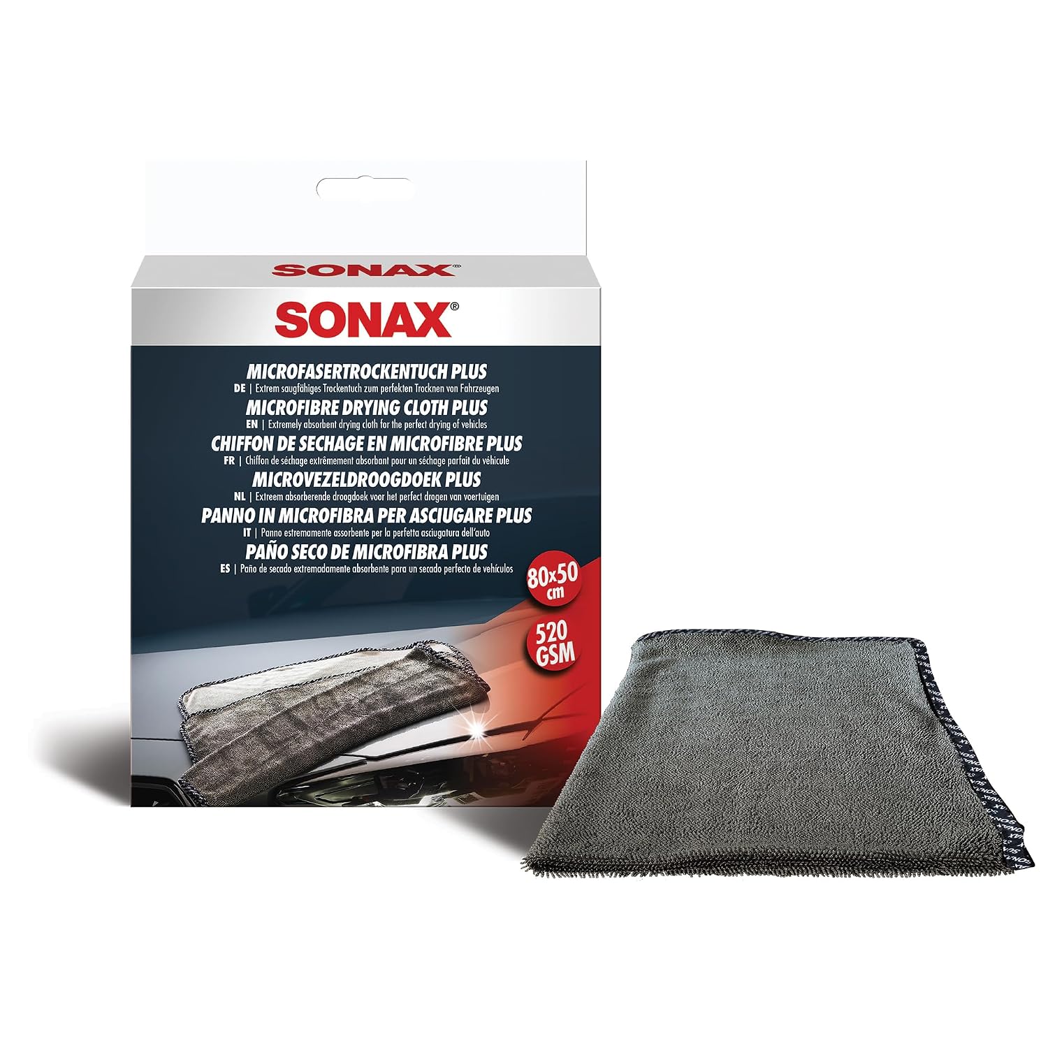 SONAX — Chiffon de séchage en microfibre pour véhicule