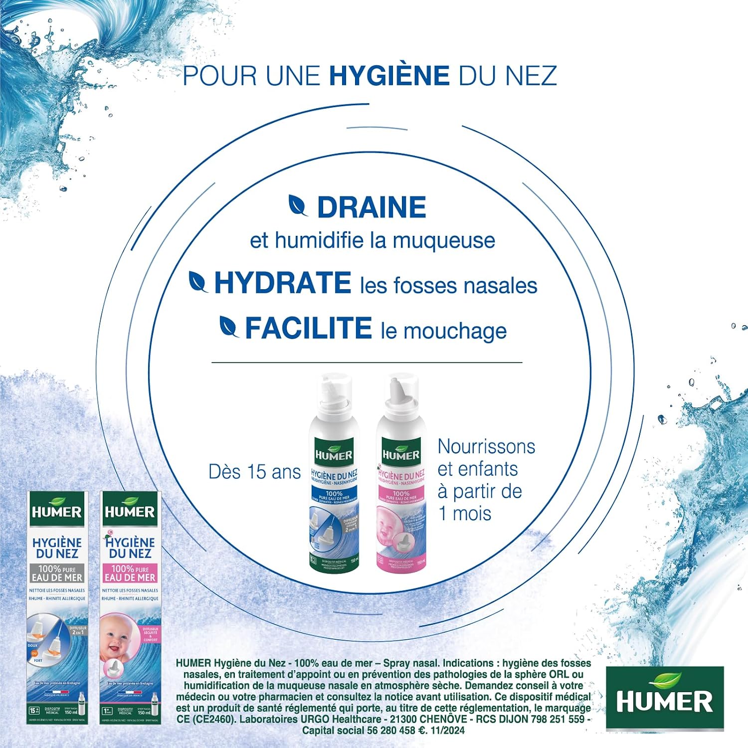 HUMER — Spray nasal hygiène du nez adulte 150 ml – Image 2
