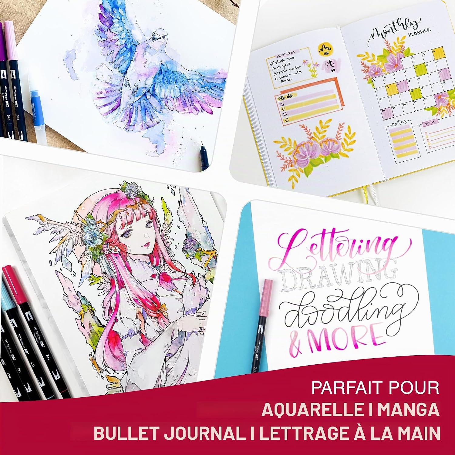 TOMBOW AB-10C-MANGA — Kit de 10 feutres pinceau double pointe – Image 5