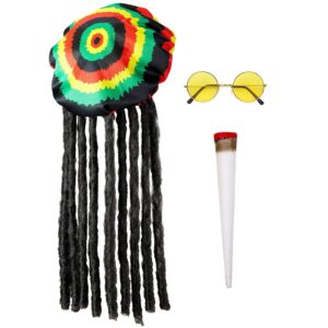 WIDMANN — Bonnet rasta avec dreadlocks, lunettes et joint
