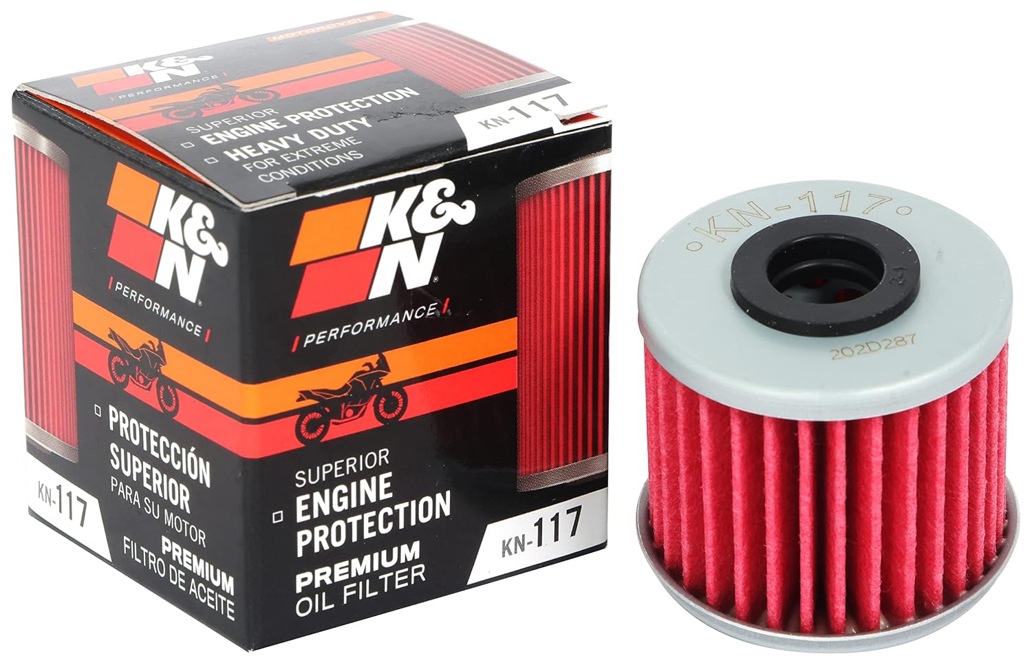 K&N — Filtre à huile moto KN-117 pour Honda