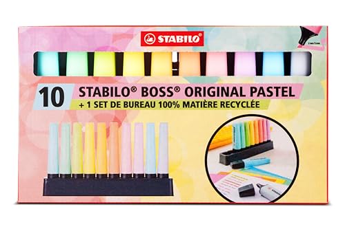 STABILO BOSS ORIGINAL — Set de bureau 10 surligneurs pastel