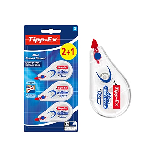 Tipp-Ex Mini Pocket Mouse — Ruban correcteur 6 m x 5 mm, lot 3