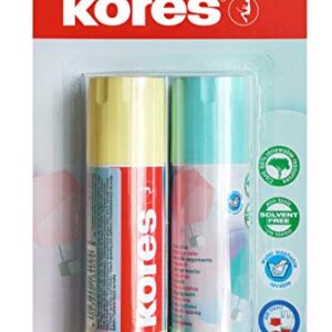 KORES — Bâtons de colle pastel forte adhérence 2 x 40 g