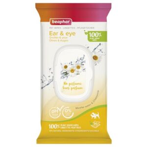 BEAPHAR — Lingettes oreilles et yeux chien et chat 30 lingettes