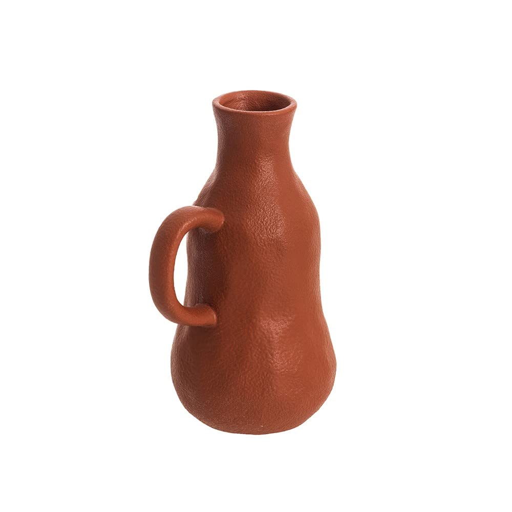 CHAKS — Vase en poterie à anse terracotta orange
