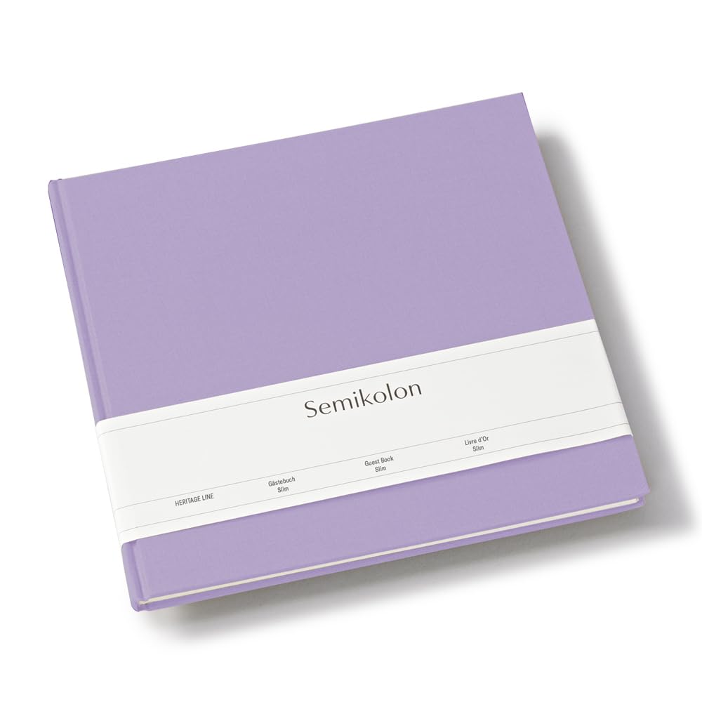 SEMIKOLON Slim — Livre d’or 25 x 23 cm lilas, 100 pages