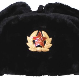 MFH — Chapka d'hiver russe noire avec insigne taille M