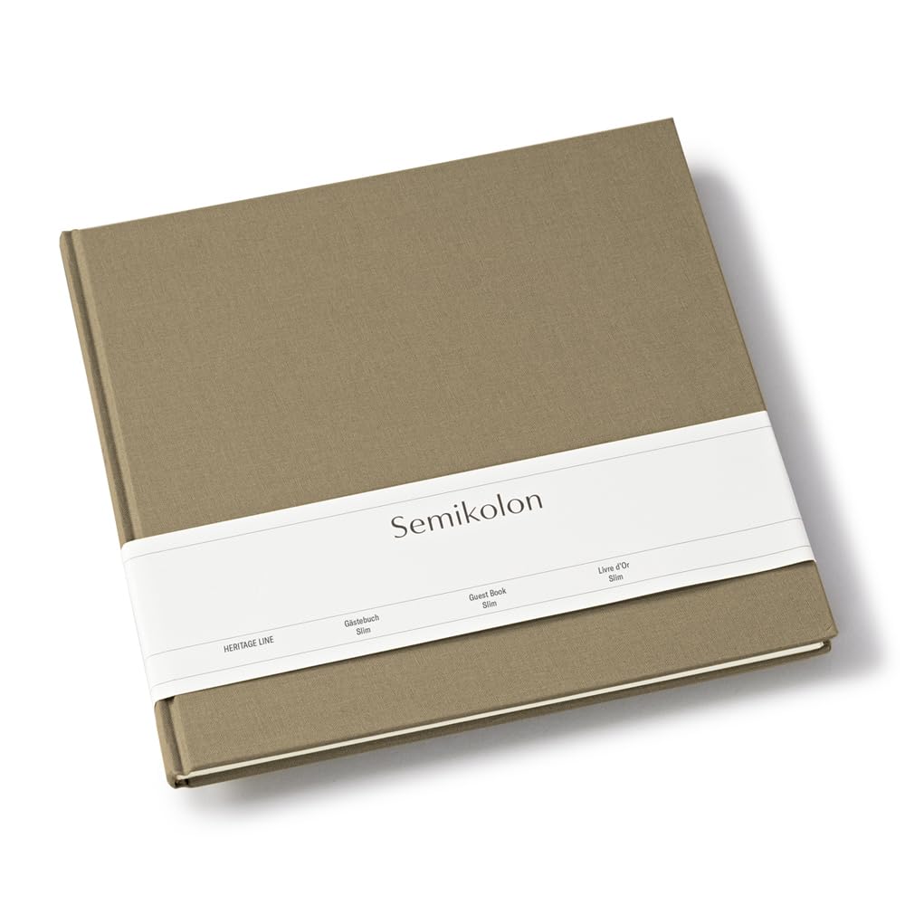 SEMIKOLON Slim — Livre d’or 25 x 23 cm 100 pages beige fango