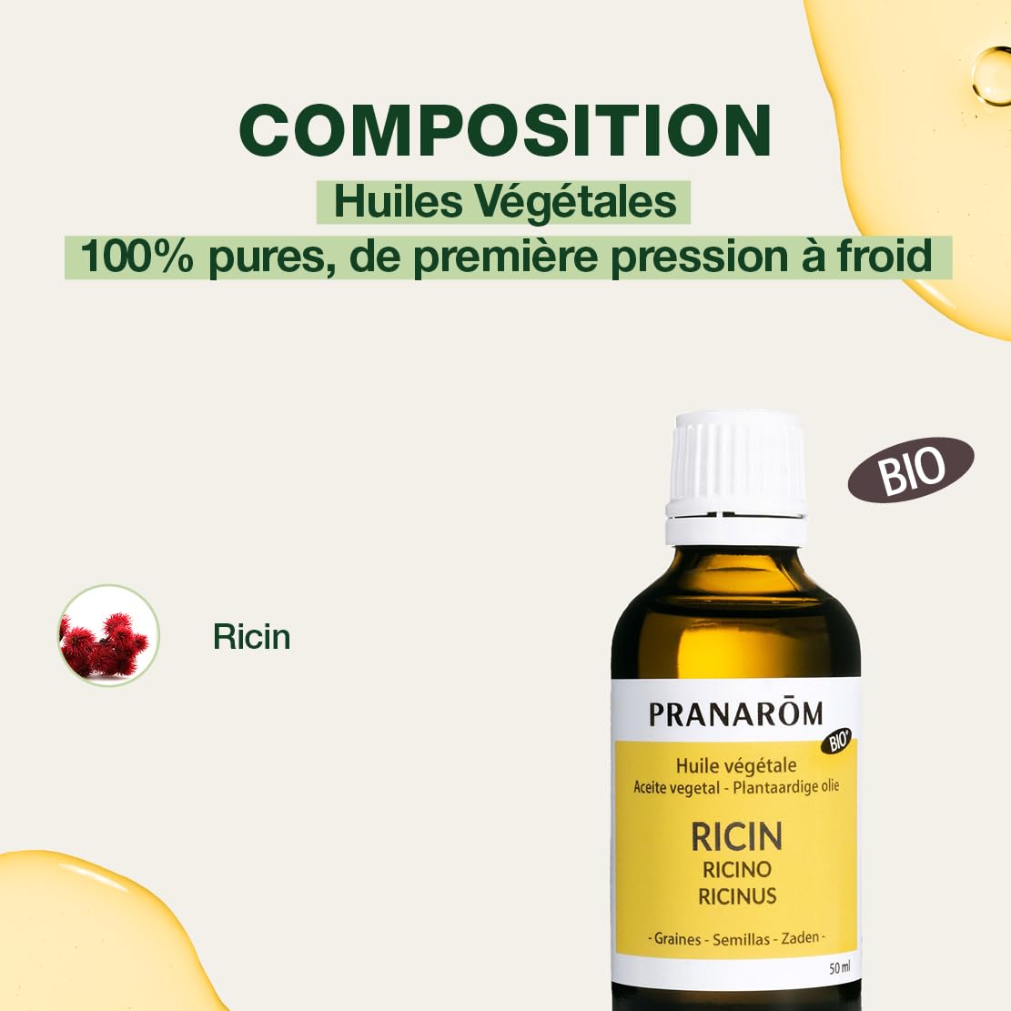 Pranarôm — Huile végétale de ricin bio 50 ml – Image 4