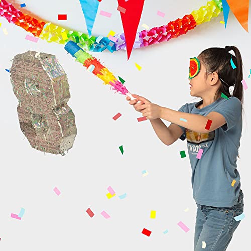 BOLAND — Pinata chiffre holographique argent 40 x 28 x 8 cm – Image 4