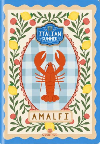 Carnet A5 rigide ligné — 200 pages, motif homard