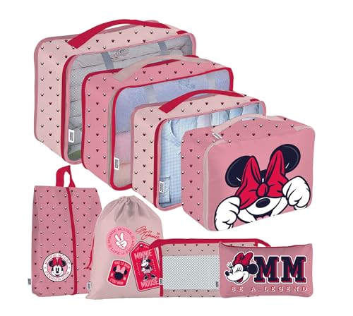 ARDITEX Minnie — Set de voyage organisateur de bagages 8 pièces