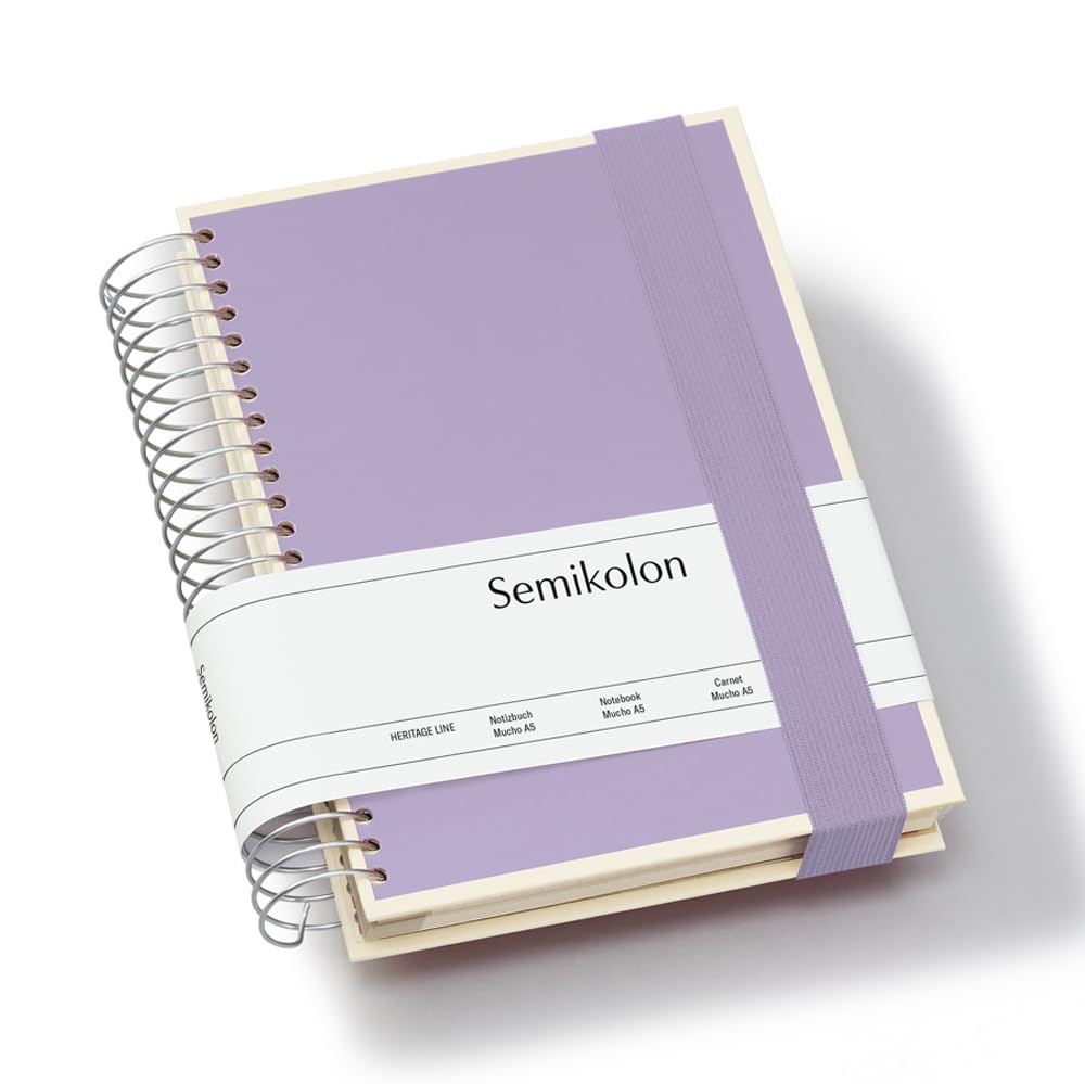 SEMIKOLON Mucho — Carnet à spirales A5 violet lilas