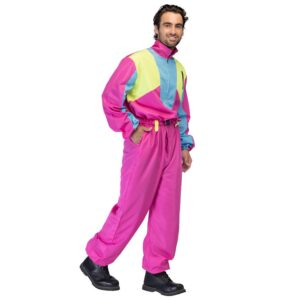 BOLAND — Combinaison de ski rétro rose années 80 homme