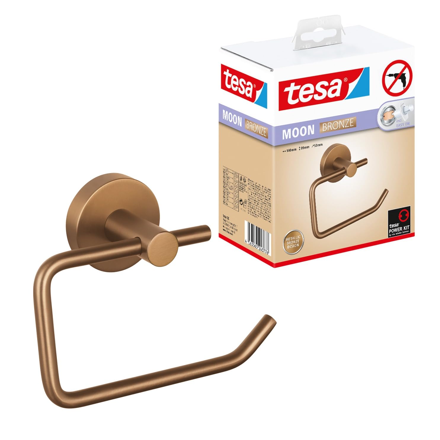 TESA Moon — Porte-rouleau papier toilette bronze brossé