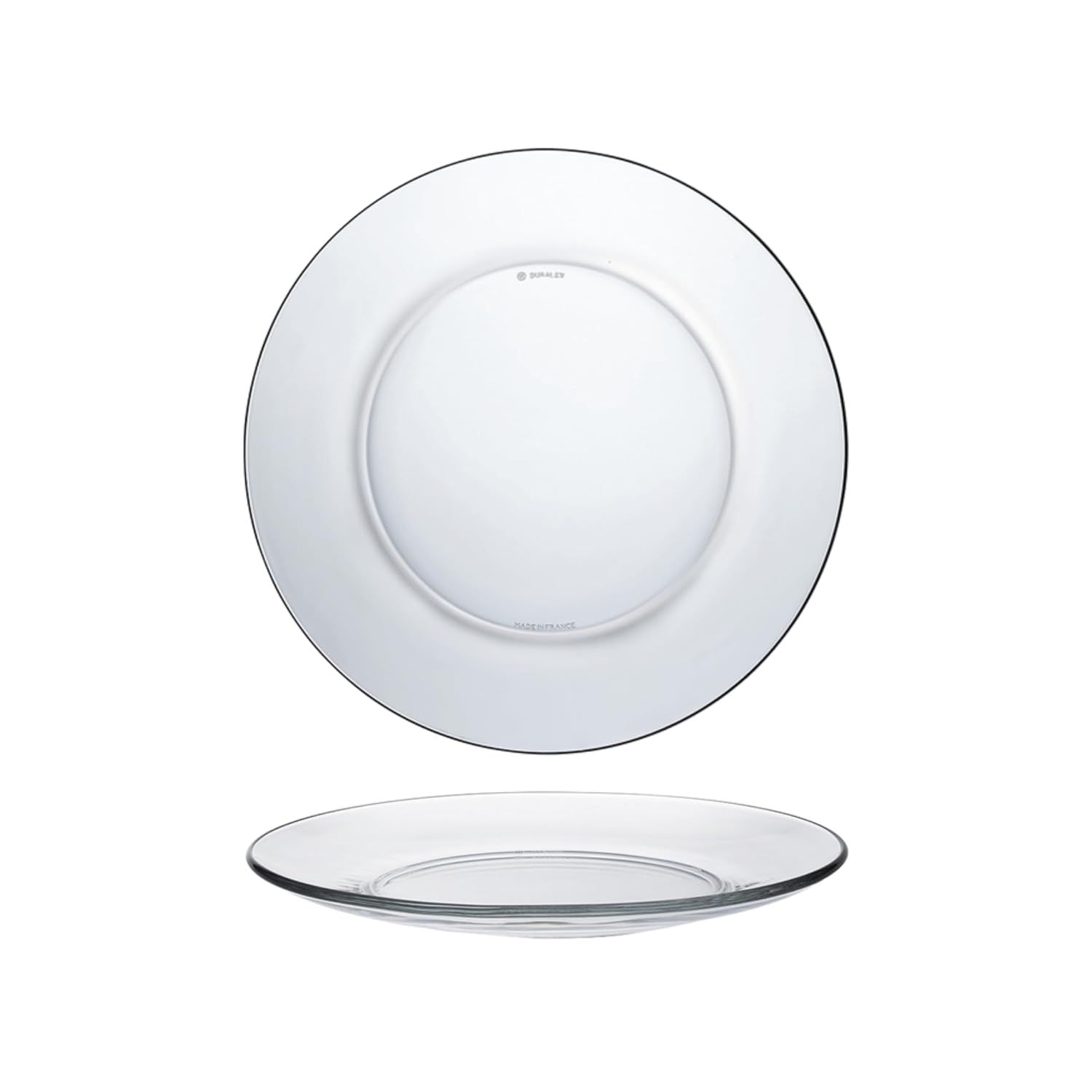 Assiettes plates transparentes 23,5 cm — lot de 6